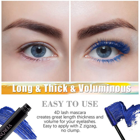 VERONNI Waterproof Blue Mascara,CurlingThick Lengthening Eyelash Mascara, Lifts and Extends Lash Length, Clump Resistant, Eyelash Blue Extension Curl Mascara Makeup (Blue)
