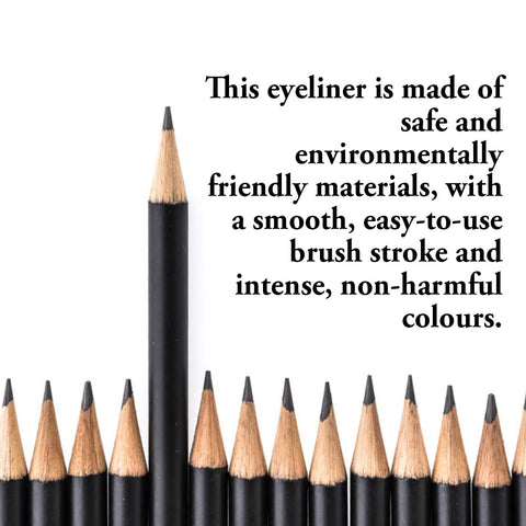 Eyeliner Pencil Set, Smudge Proof Waterproof Eyeliner Pencil for Long Lasting Makeup, [5-in-1] Eyeliner *1; Eyebrow Stencil *3; Eyebrow Razor *1, Black - Ideal for Women; #-0113061