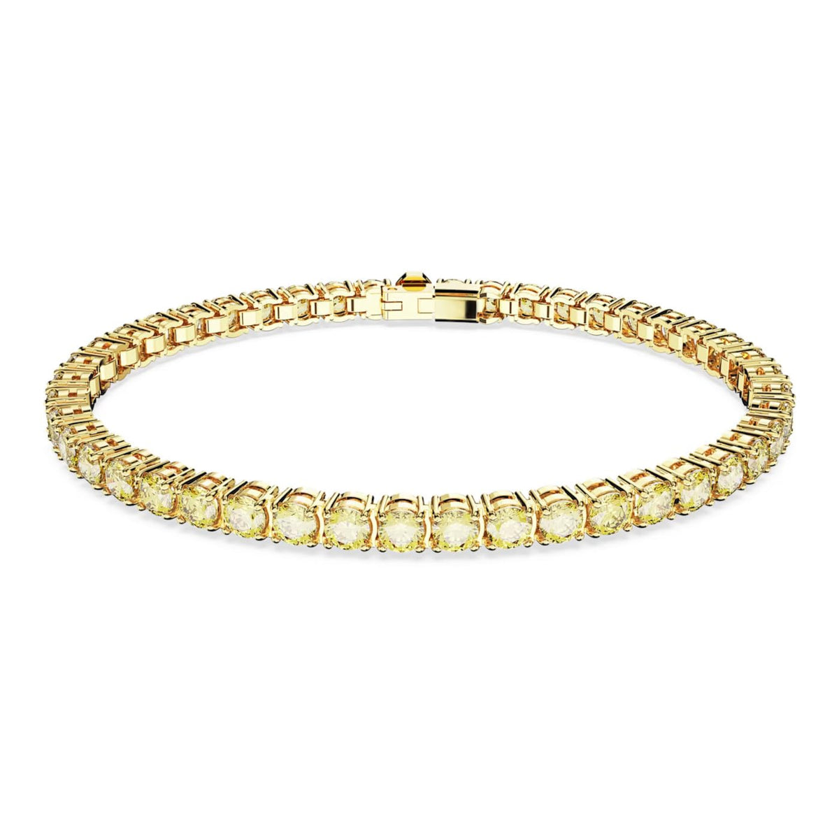 Matrix Gold-Tone Plated Yellow Round Cut Tennis Bracelet