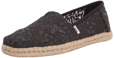 TOMS Womens Alpargata Rope Slip On Flats Casual - Black - Size 7 B