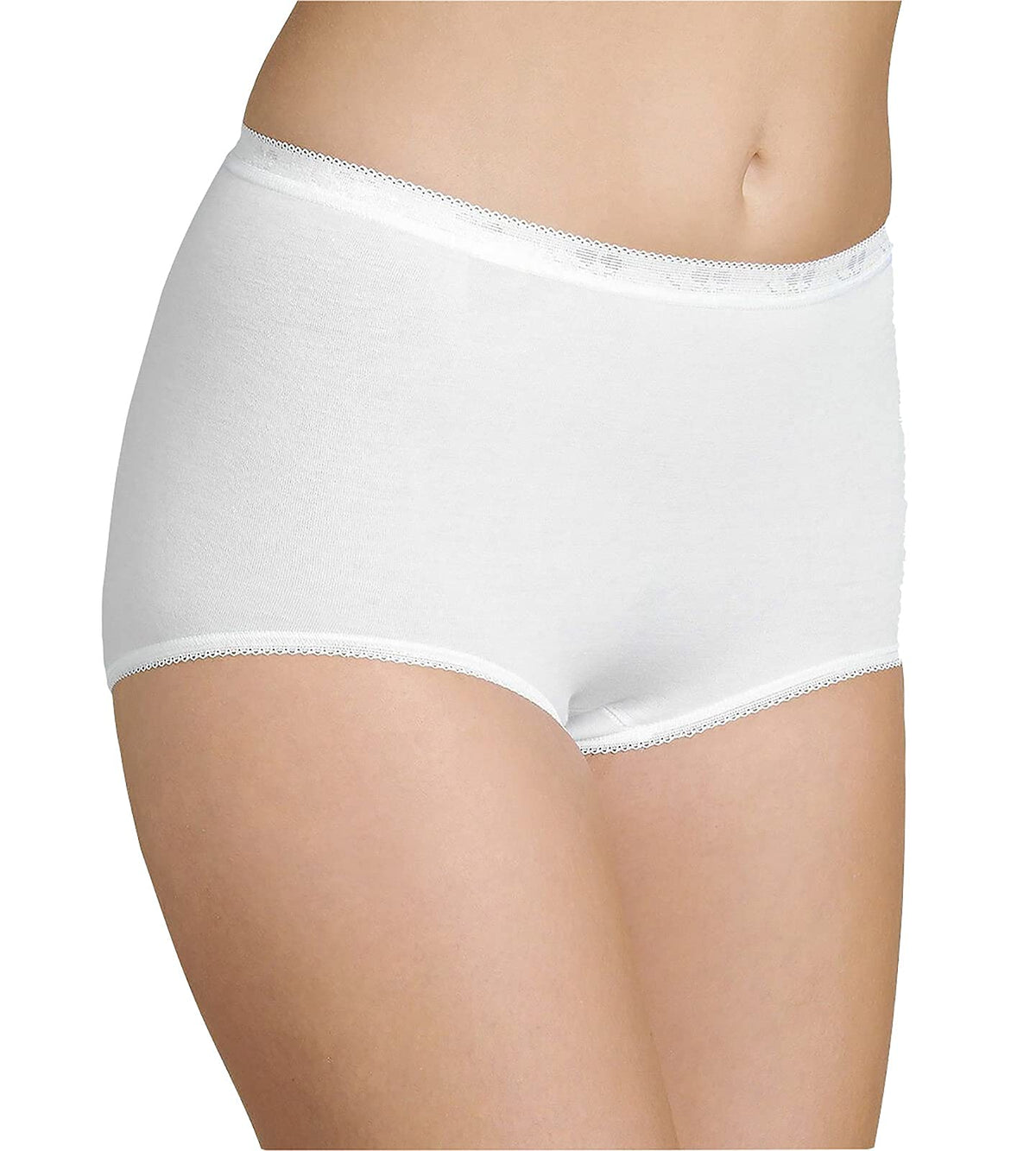 Sloggi Womens 3 Pack Zero Feel High Waisted Cheeky Cotton Underwear or Panties for Ladies Basic Maxi Briefs White