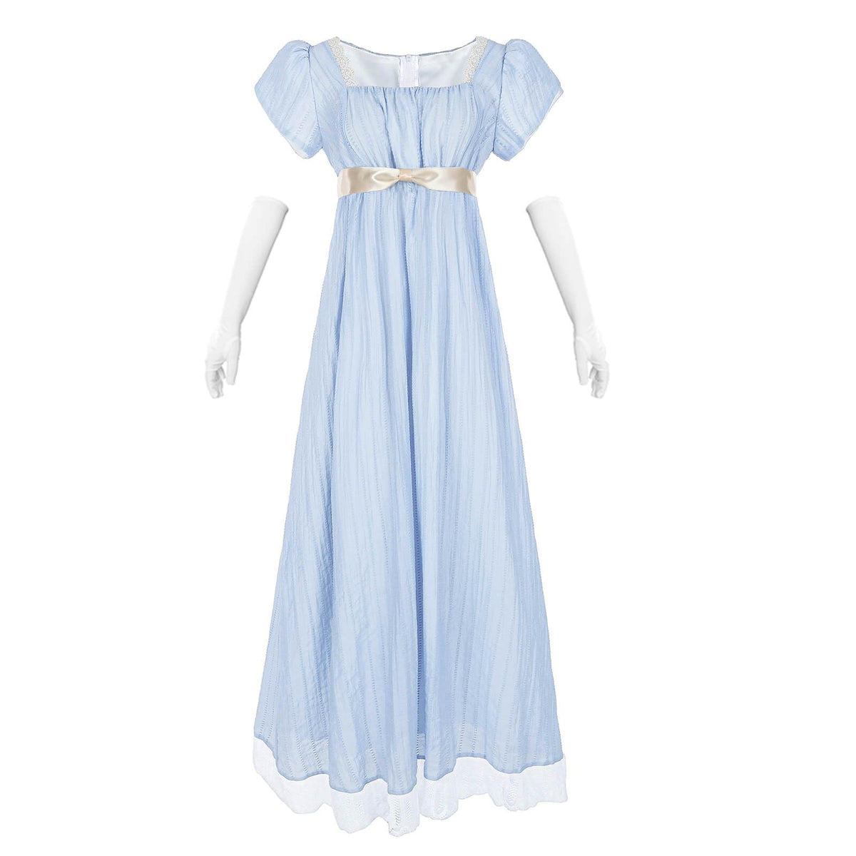 Nuoqi Regency Dresses for Women Empire Waist Regency Era Dress Regency Gown M
