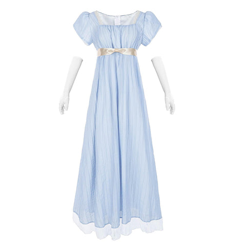 Nuoqi Regency Dresses for Women Empire Waist Regency Era Dress Regency Gown M