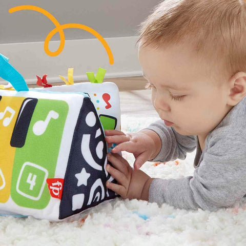 Fisher-Price My Piano Sensory Awakening Musical Toy for Baby Flat Stomach and Back Play with Multicolored Light Keys and Music Baby Toy, HND54