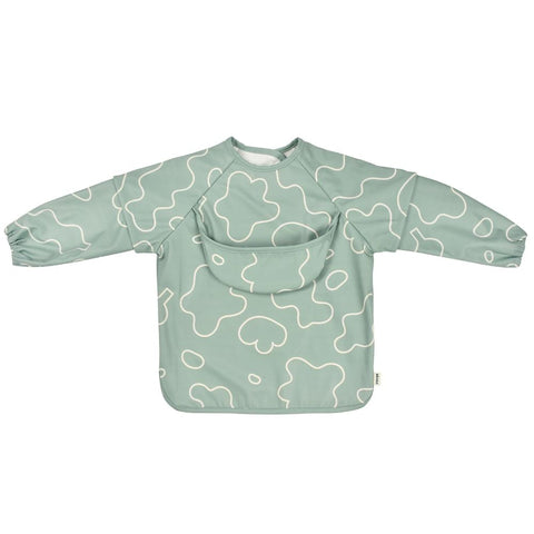 BEABA, Baby bib, Baby Recovery bib, Maternity bib, Waterproof, Elastic bib, Detachable Long Sleeve bib, Recovery Pocket, Easy to Clean, Adaptable, Sage Green