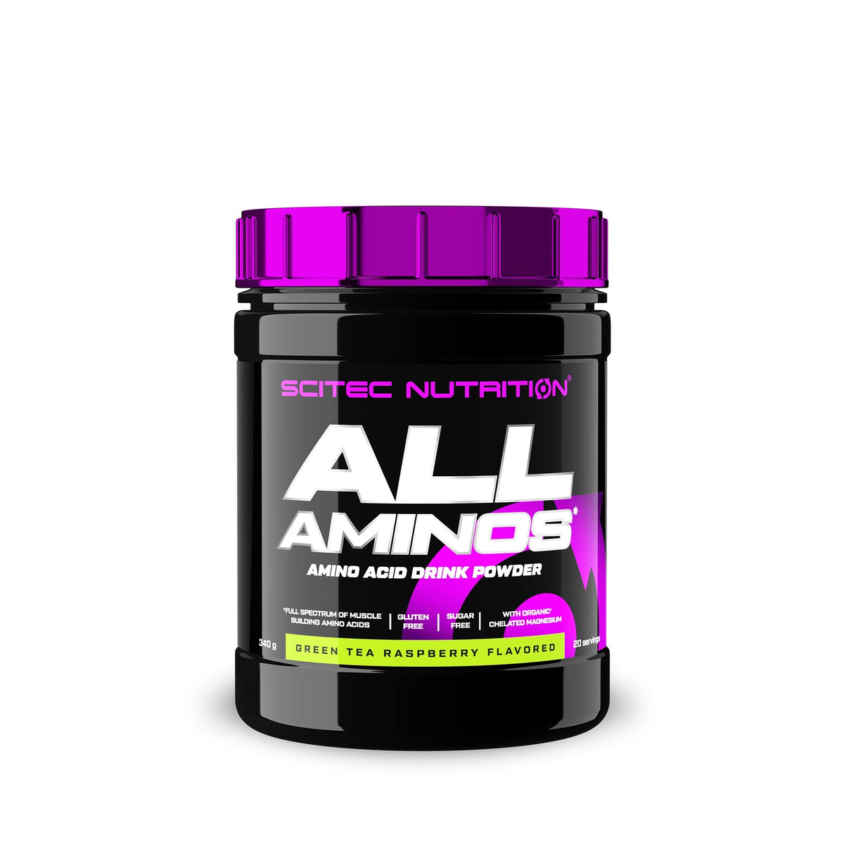 Scitec Nutrition All Aminos - Essential Amino Acids - with Magnesium - Gluten-Free, Sugar-Free - Ideal for Workouts and Recovery, 340 g, Green Tea-Raspberry