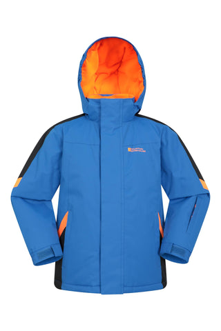 Mountain Warehouse Raptor Kids Ski Jacket - Snowproof, Fleece Lined Snow Coat with Hood - Boys and Girls Winter Warm Skiing, Snowboarding & Outdoors Cobalt Kids Size 9-10 Years