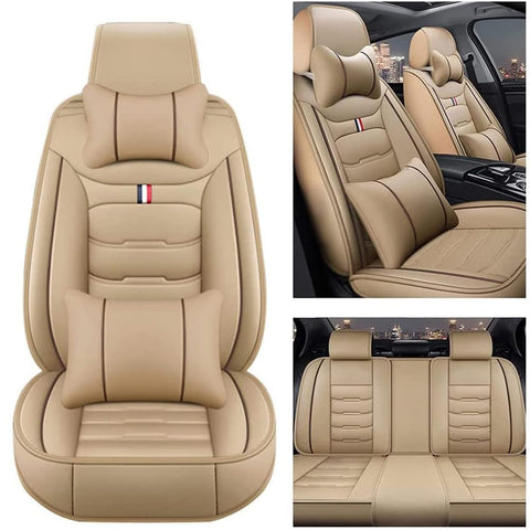 GLYLF Car Seat Covers,Compatible with Ford Explorer, Car Seat Cushion,4-beige