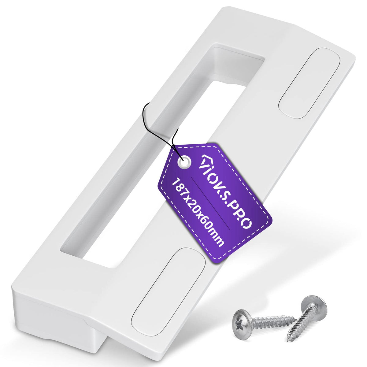 Vioks.pro Universal Fridge Handle 187 mm for 90-172 mm Sand - Handle for Freezer & Set Door Handle Fridge with 2 Door Handle Screws