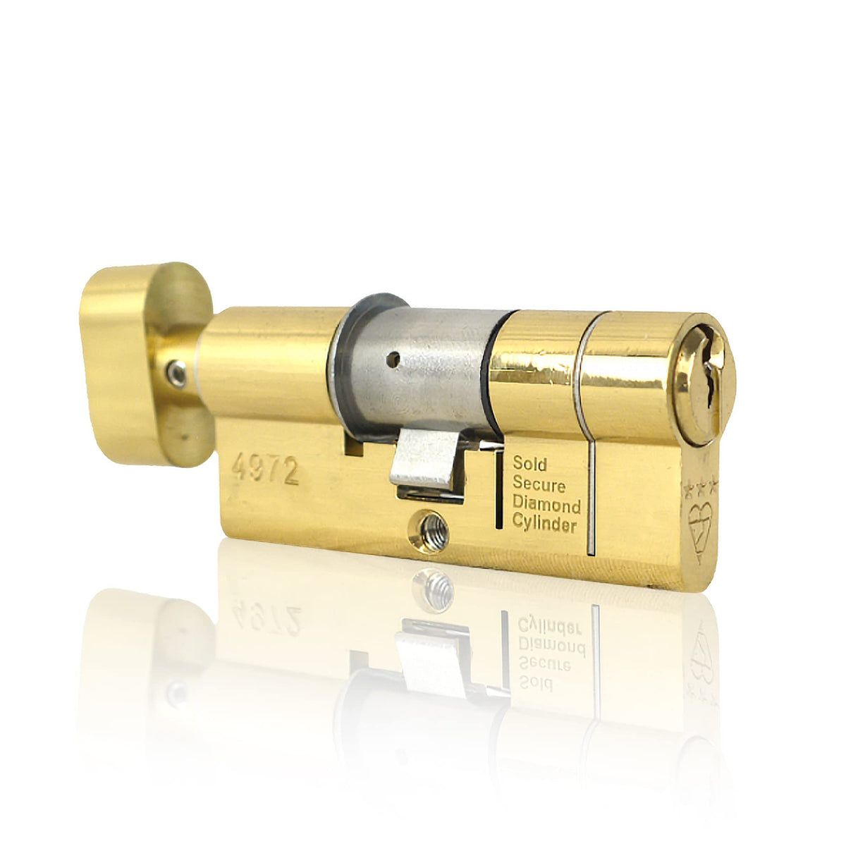 UAP Thumb Turn Euro Cylinder Lock - 3* Kitemarked Euro Lock Cylinder - Door Barrel Lock with 5 Keys Suitable for All Doors - Anti-Snap, Anti-Bump, Anti-Drill (70mm 35/35) (Brass)