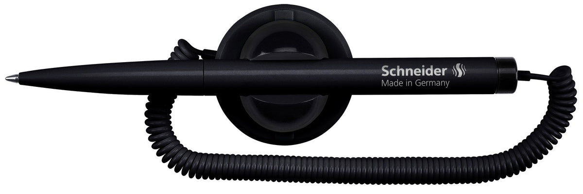 Schneider Klick-Fix Ballpoint Pen with Telescopic Cord (Ink Colour: Black, Line Width M), Black, Pack of 10