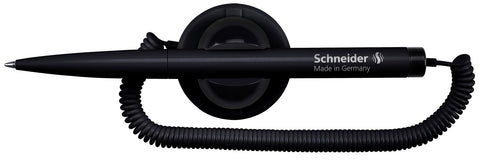 Schneider Klick-Fix Ballpoint Pen with Telescopic Cord (Ink Colour: Black, Line Width M), Black, Pack of 10
