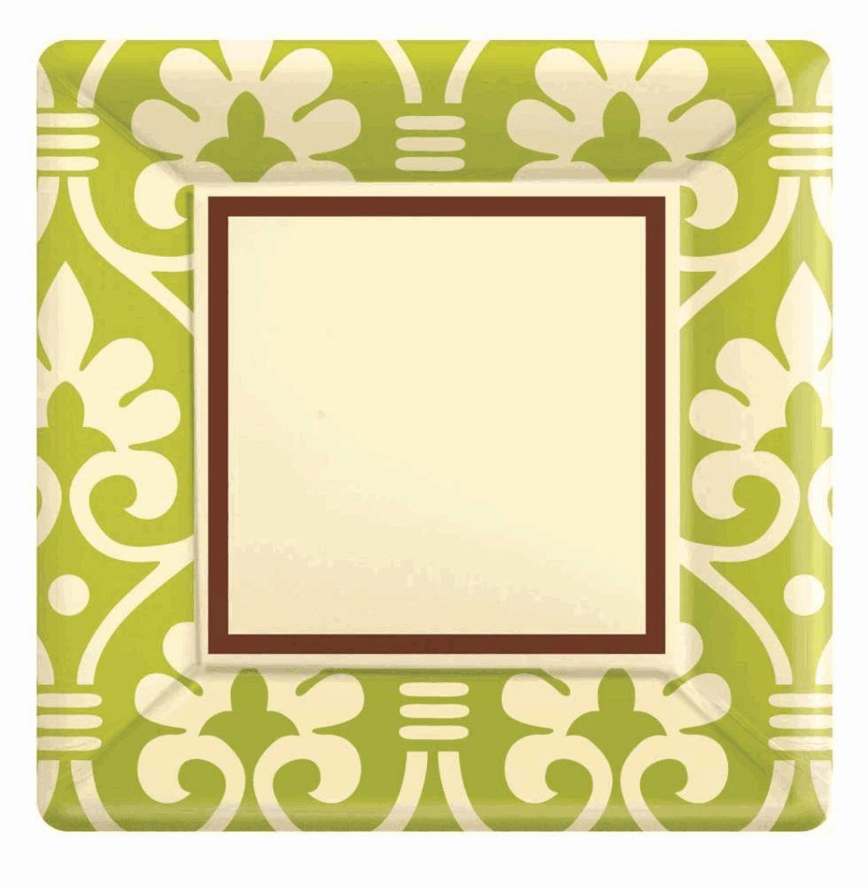 Natural Damask Square 7" Plate