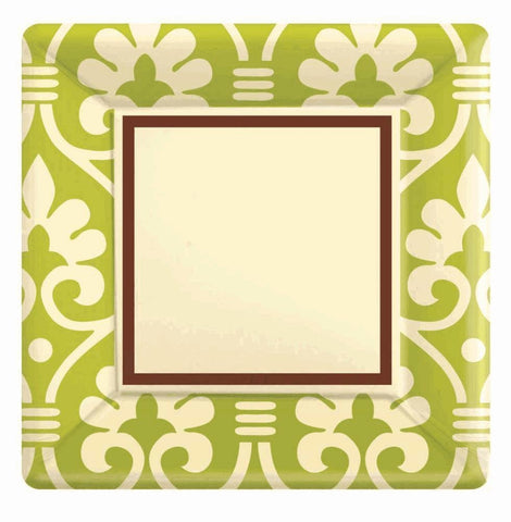 Natural Damask Square 7" Plate