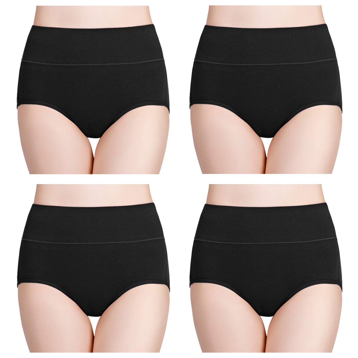 wirarpa Ladies Knickers Cotton Full Briefs High Waisted Underwear Panties for Women Multipack Size L