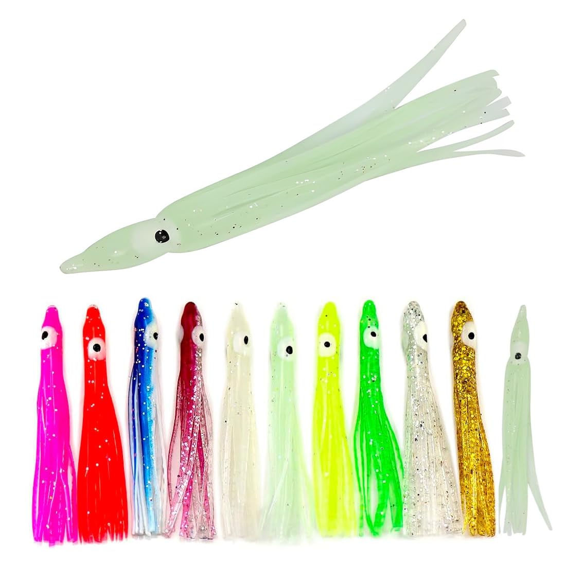 Rubber Fish Set, 12 Pieces Artificial Bait Fishing Equipment Rubber Bait Fishing Sets Jigs, Fishing Lures for Freshwater and Saltwater, Fishing Gifts for Men