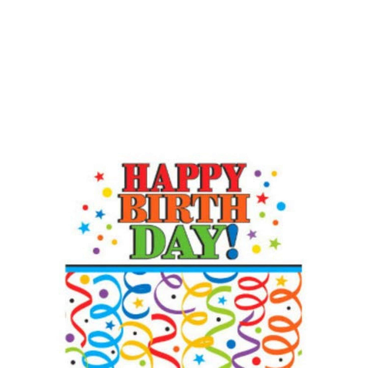 Amscan Birthday Plastic Table Cover, 54" x 84", Multi Color
