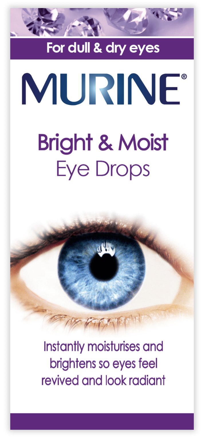 Murine Bright & Moist Eye Drops to Brighten and Whiten Eyes as well as Relieving the Feeling of Dry Eyes, 15 ml