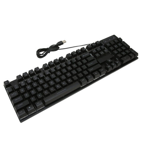 CCYLEZ RGB Backlight USB Laptop Mechanical Keyboard for Home104 Keys Wired Gaming KeyboardOffice Gamingchanical Keyboard for WorkErgonomic Wired PC Me (H600 Black Character-Single