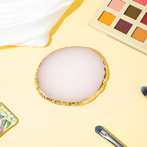 Abeillo Resin Nail Art Palette, Nail Polish Palette Nail Painting Mixed Color Palette Gilded Edge Nail Art Color Mixing Tray DIY Nail Gel Makeup Display Board Pallet for Nail Art