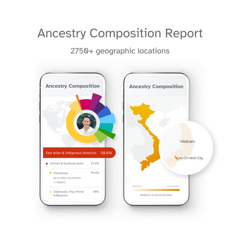 23andMe Ancestry Service: Personal Genetic DNA Test with 2750+ Geographic Locations, Family Tree, DNA Relative Finder, and Trait Reports
