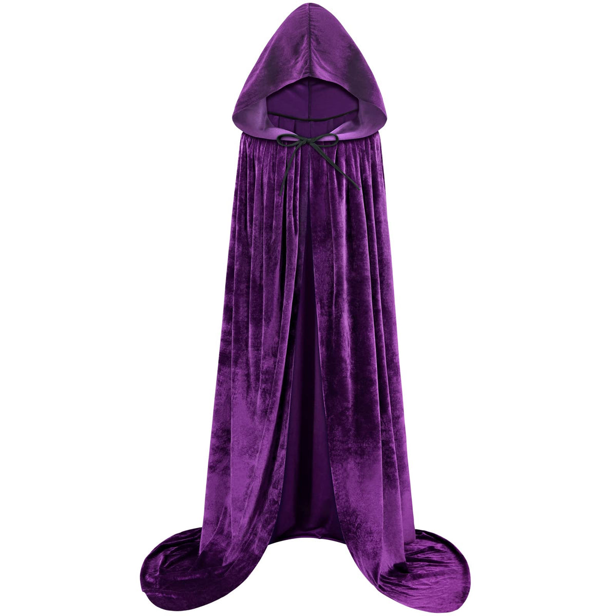 Sarfel Hooded Cloak Velvet Cape with Hood Halloween Capes Women Witch Costume Vampire Cloak Wizard Robe Men Cosplay Costume, Purple, Large
