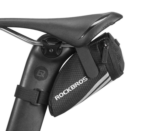 ROCKBROS Bike Saddle Bag Bike Seat Bag Bicycle Seat Bag Cycling Under Seat Pouch Mini Saddle Bag Quick Release Black