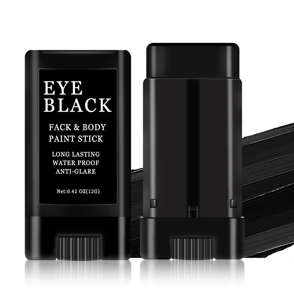 EyeBlack Face Paint Stick Professional Body Face Paint Halloween Skeleton Clown Cosplay Makeup for Adults and Kids?Glare Reduction Eye Black Stick for Football Softball Baseball