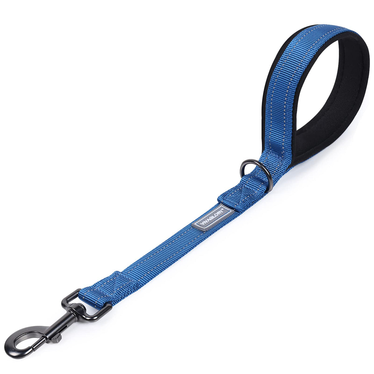 VIVAGLORY Short Dog Lead, Short Traffic Lead for Dogs, Short Training Leads for Medium & Large Dogs, 46 cm, Blue