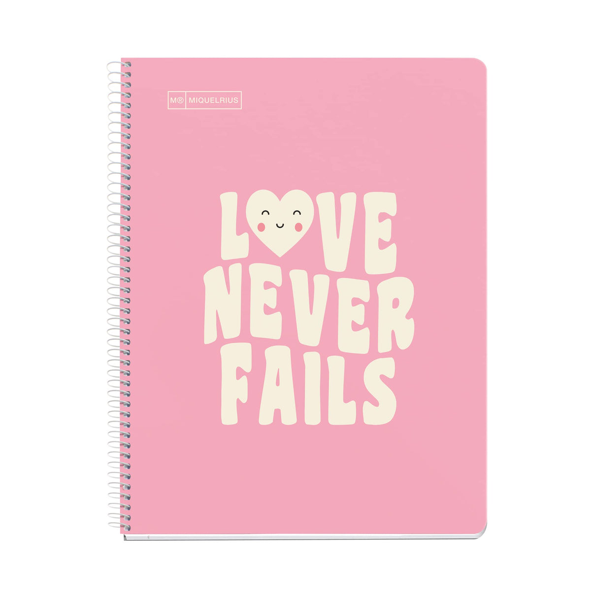 Miquelrius - Notebook Message Notebook, 1 Colour Stripe, A4, 80 Sheets of 7 mm, 90 g Paper, 4 Drills, Hard Cardboard Cover, Pink