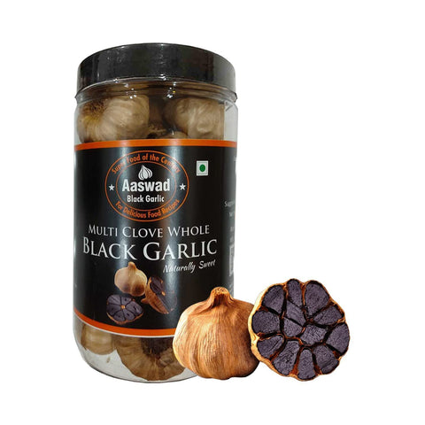 Multiclove Black garlic 250 grams (8.8 OZ) Whole Bulbs, Ready to eat by Aaswad Impex