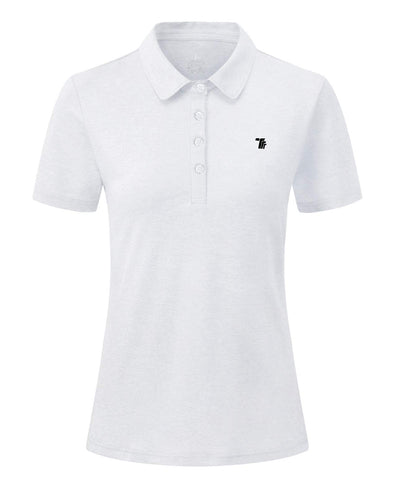 YSENTO Womens Short Sleeve Polo Lady-fit Shirt Premium Sports Golf Polo T-Shirts(White,XXL)