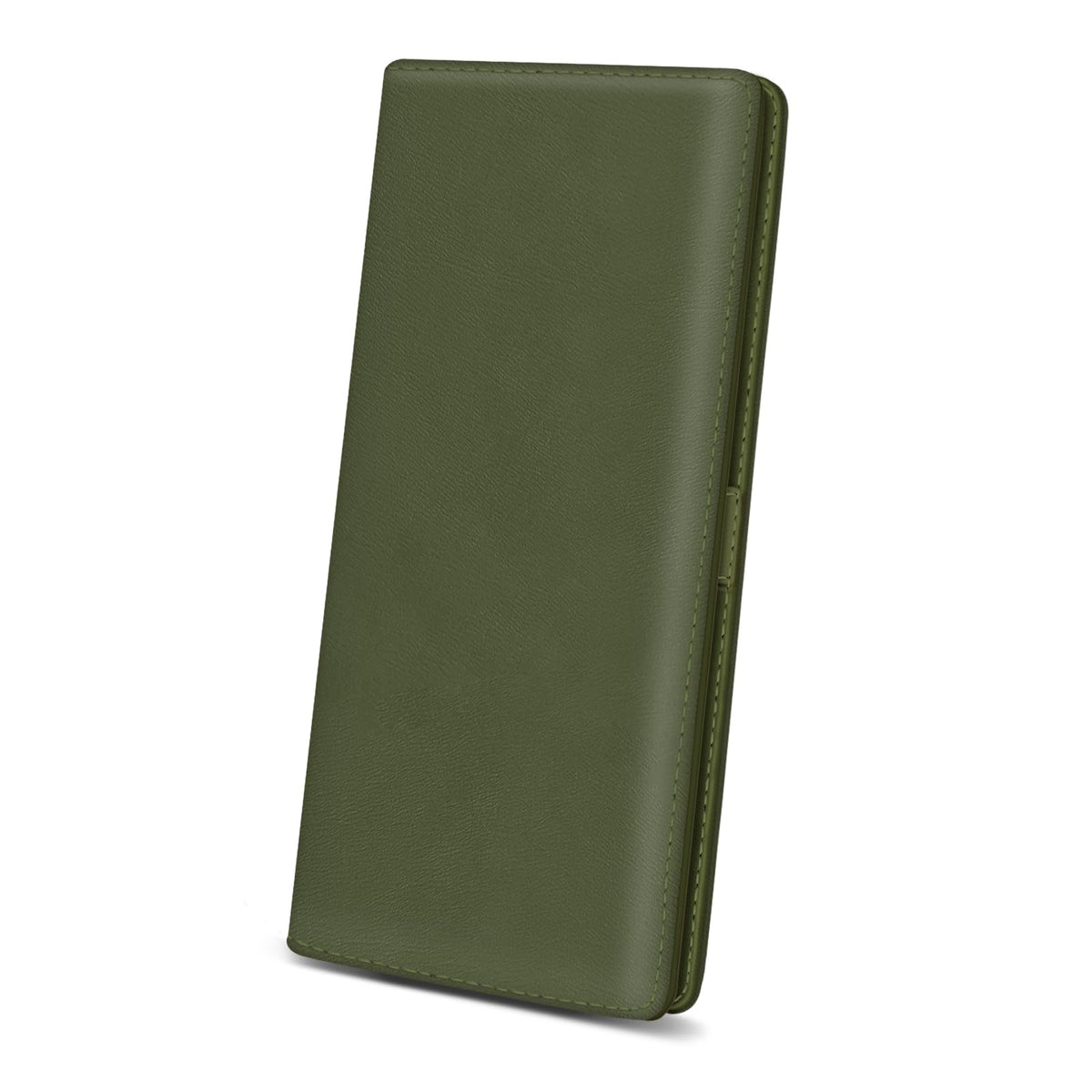 Immaturus Womens Wallet, Grey Green Slim Thin RFID Blocking Card Wallets, Bifold PU Leather Credit Card Holder Organizer, Cute Cash Clutch Long Billfold with Zipper Coin Pocket Ladies Girls Gift