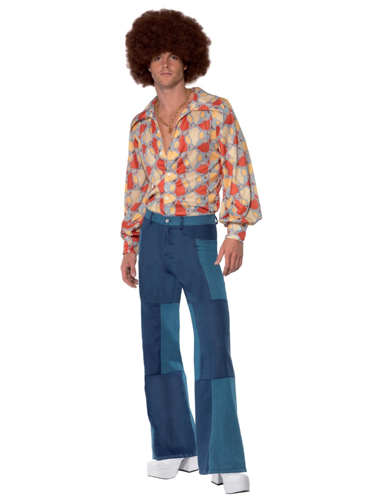 Smiffys Men's 1970's Retro Costume, blue, "l - us size 42""-44""" (22277L)