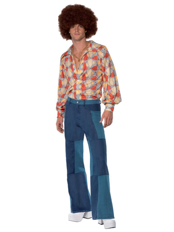Smiffys Men's 1970's Retro Costume, blue, "l - us size 42""-44""" (22277L)