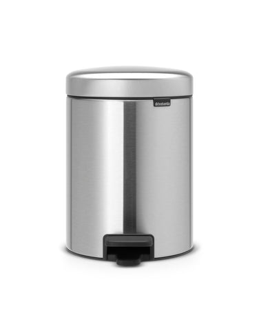 Brabantia 112645 Pedal Bin newIcon with Plastic Inner Bucket, 5 Litre - Matt Steel
