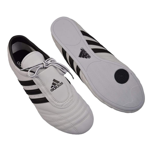 adidas SM II Low Cut Martial Arts Taekwondo, Karate and Kungfu Shoes (White w/Black Stripes, 4.5)