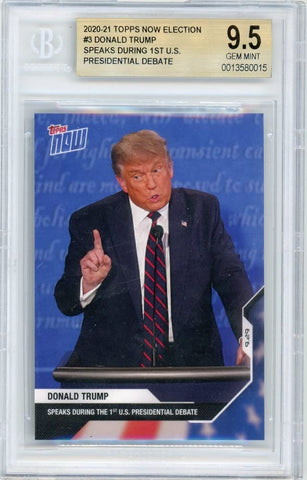 Topps Donald Trump 2020 Now Presidential Election Debate Card #3 BGS 9.5 Gem Mint