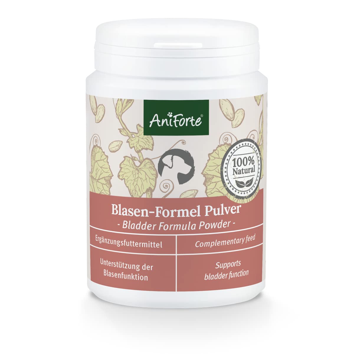 AniForte Bladder Formula for Dogs 100g - Used for Bladder Weakness & Urine Loss, Supports Bladder Function, Supplementary Feed for Incontinence