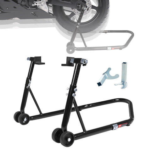Donext Motorcycle Stand 850LB Adjustable Sport Bike Rear Wheel Lift Swingarm Paddock Stands Black, 5 Adjustable Heights, U+L