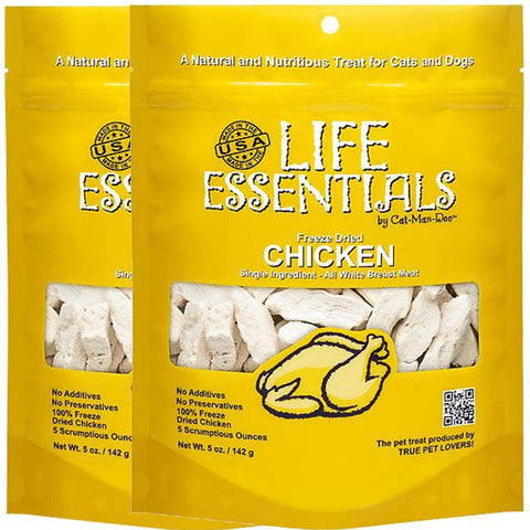 All-Natural Freeze Dried Chicken Treats for Dogs & Cats No Grains, Fillers, Additives and Preservatives Proudly Made in the USA - 2 Pack (5 oz. Bag)