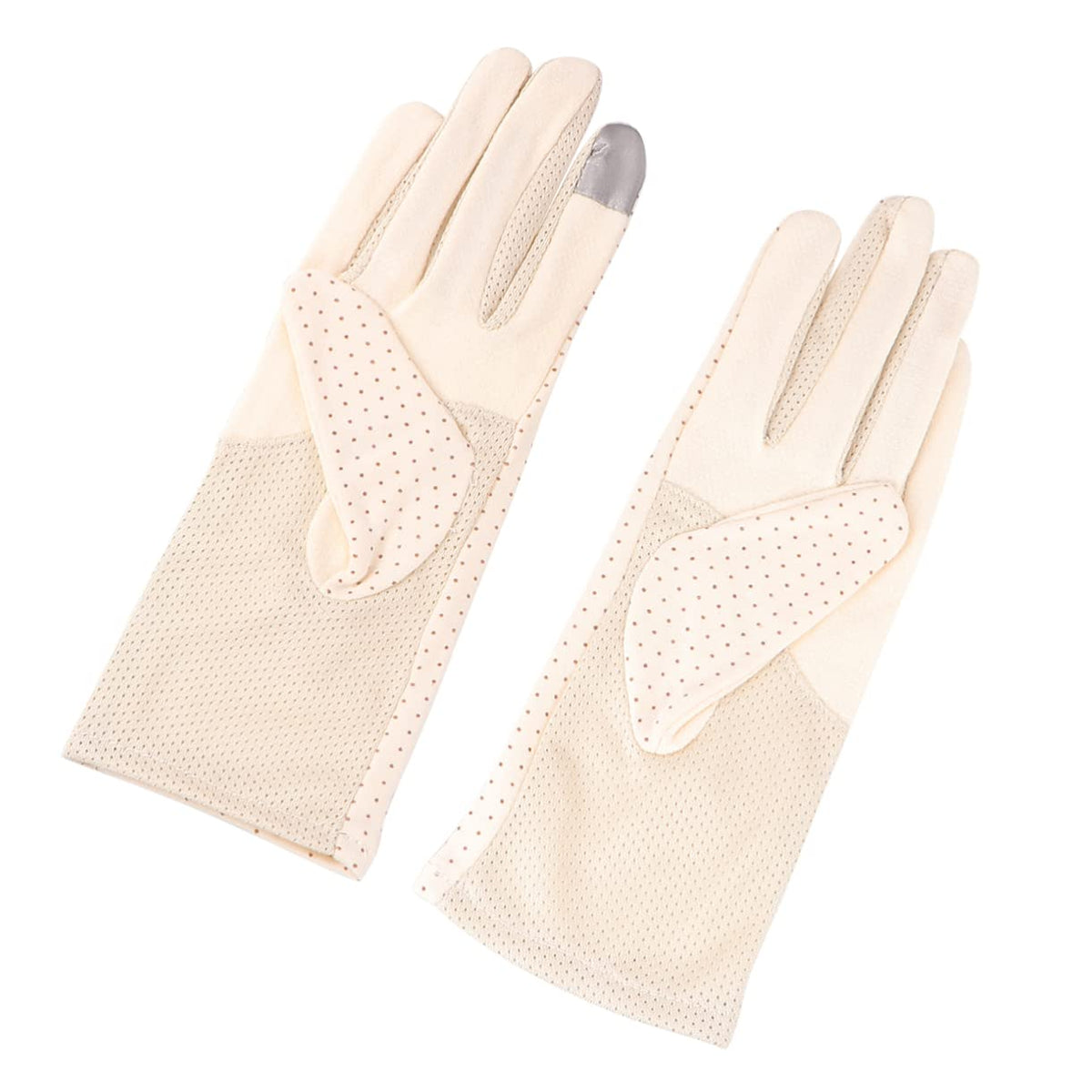 VANZACK Women's Sun Protection Gloves Touch Screen Beige Cotton Breathable Fashionable Summer Outdoor Gloves