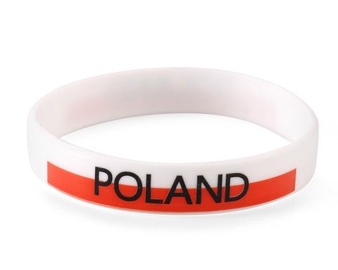 Poland White World Cup Olympics Silicone Wristband (Pack of 1)
