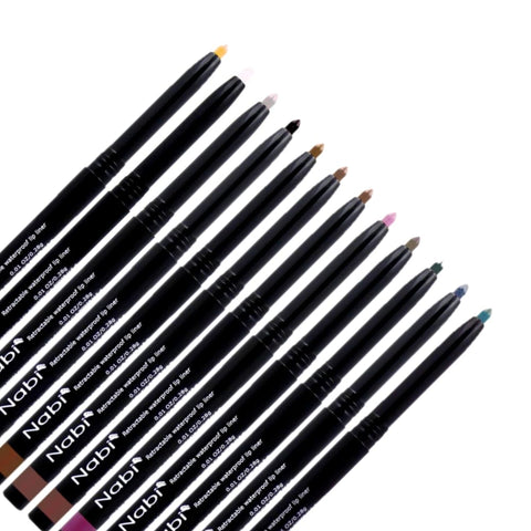 12 Colors Retractable Waterproof Eyeliner Set, Roll It Up Auto Eye Liner Pencil, Deep and Rich in Color, Long Lasting Fade Resistant