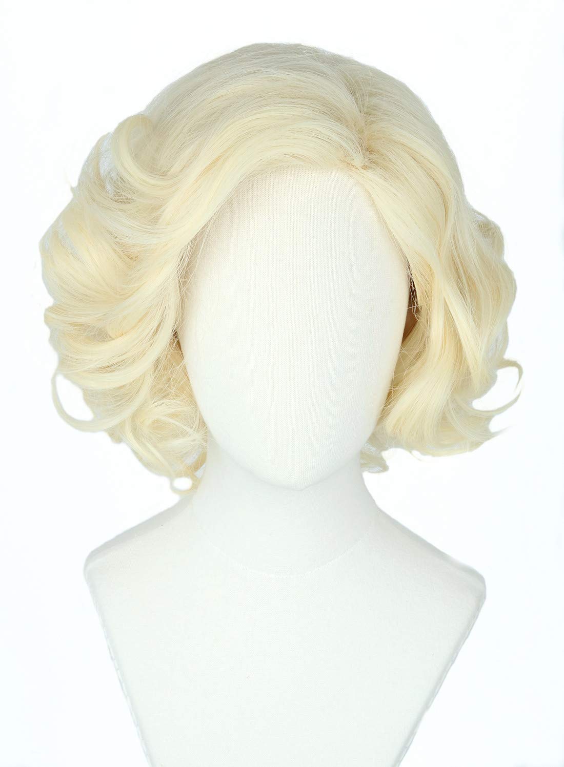 Topcosplay Women's Wig 50s Short Curly Blonde Wig Cosplay Fancy Dress Costume Wigs