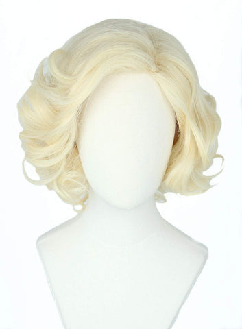 Topcosplay Women's Wig 50s Short Curly Blonde Wig Cosplay Fancy Dress Costume Wigs