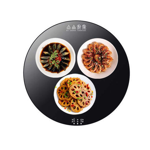 18''/24'' Electric Food Warmer Plate,Glass Warming Tray with Adjustable Temperature Control and Touch Panel,Perfect for Buffets, Parties, Home Dinner, Black-46 * 46cm