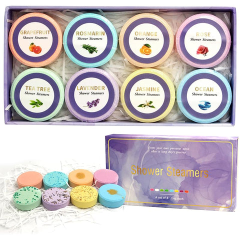 Shower Steamers Aromatherapy 8 Pack - Relaxation Gifts for Women and Men, Stress Relief and Luxury Self Care, Fresh Shower Bath Bombs, Valentine's Day Gift Box