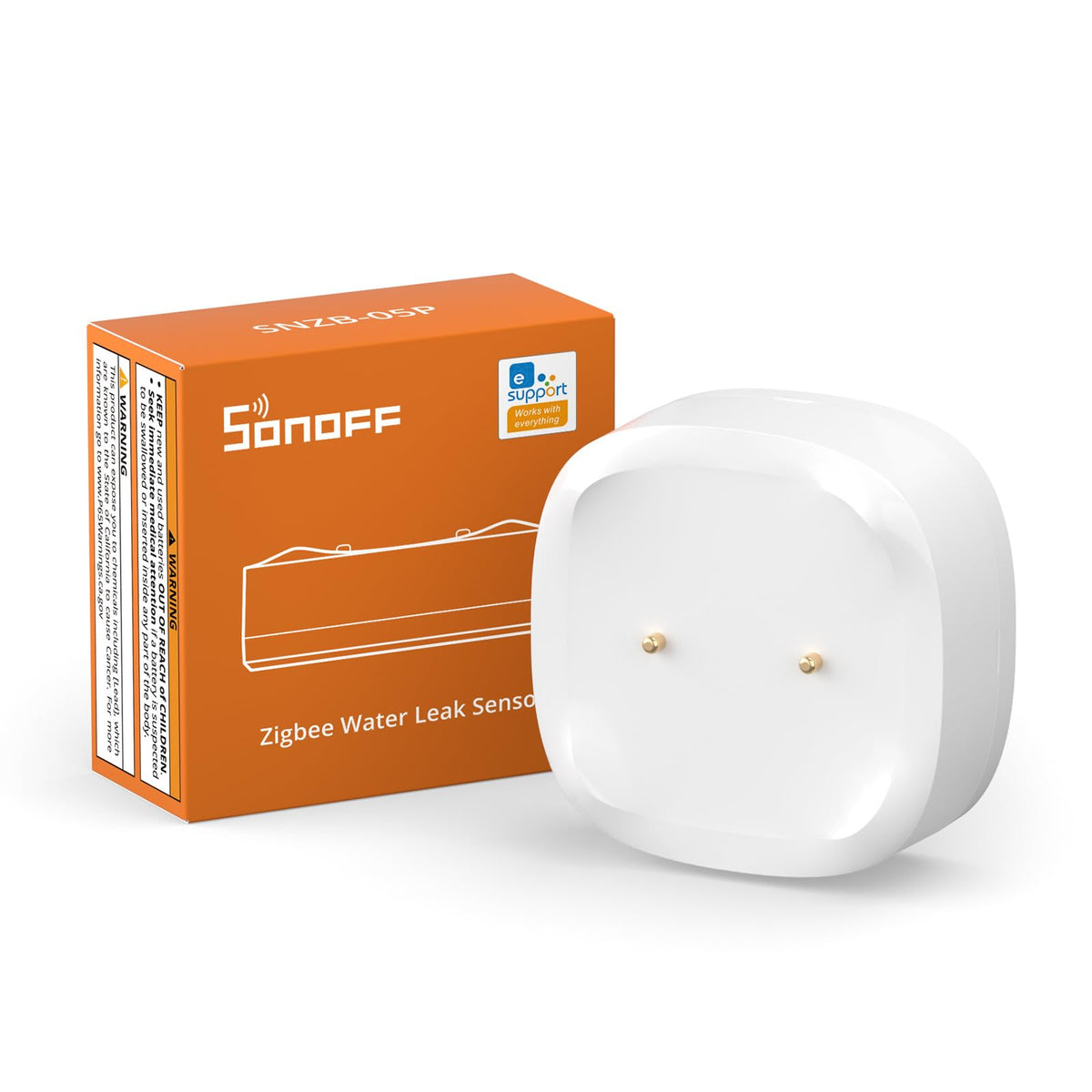 SONOFF SNZB-05P Zigbee Water Leak Sensor without Detection Cable, Wireless Mini Flood Detector for Alarm System and Smart Home Automation, Water Sensor Alarm for Kitchen Bathroom Basement