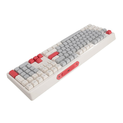 Gaming Keyboard, Plug and Play RGB Backlit Keyboard 108 Keys Silent for Home (Gray White Red)